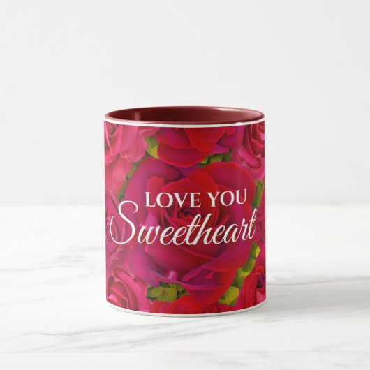 Mug Roses Rouges Je t'aime Nom (Centre)