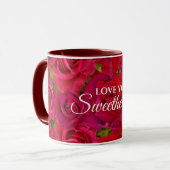 Mug Roses Rouges Je t'aime Nom (Devant gauche)
