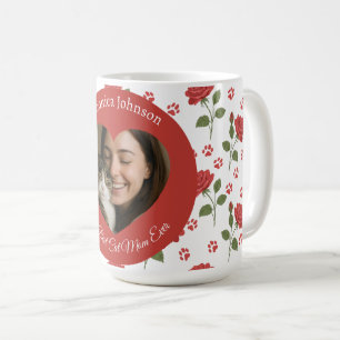 Mug Roses rouges personnalisées et photo d'empreintes 