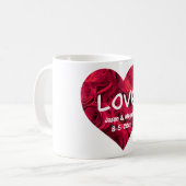Mug Roses rouges romantiques Coeur de Saint-Valentin (Devant gauche)