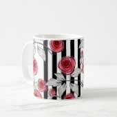 Mug Roses rouges, roses aquarelle (Devant gauche)