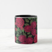Mug Roses rouges sur noir. (Centre)