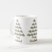 Mug Roses Rouges Vibrantes, Arbre de Noël Holly, Souha (Devant gauche)