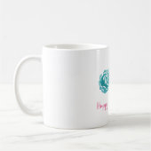 Mug Roses turquoises de l'aquarelle Joyeuse fête des m (Gauche)