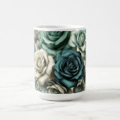 Mug Roses turquoises et blanches (Centre)