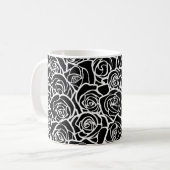 Mug Roses Vintages en noir et blanc (Devant gauche)