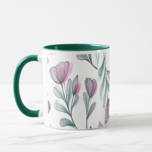 Mug Roses violets (Gauche)