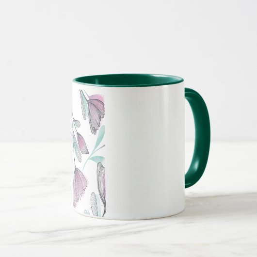 Mug Roses violets (Devant droit)