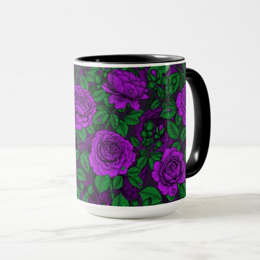 Mug Roses violets (Devant droit)