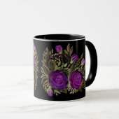 Mug Roses violettes à l'aquarelle (Devant droit)