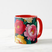 Mug Roses vives et colorées (Devant droit)