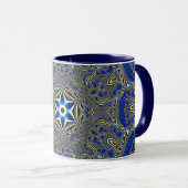 Mug Rosette géométrique mandala Fractale rétro Hippie (Devant droit)