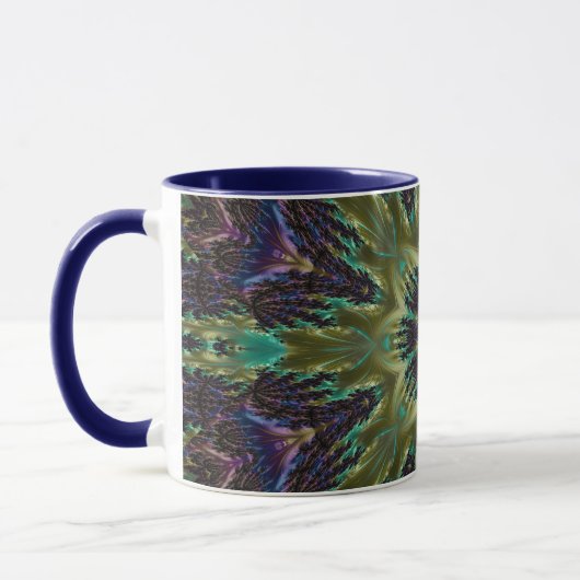 Mug Rosette géométrique mandala Fractale rétro Hippie  (Gauche)
