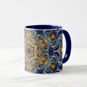 Mug Rosette géométrique mandala Fractale rétro Hippie (Devant droit)