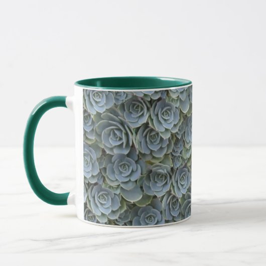MUG ROSETTES DE PLANTE SUCCULENTE GRIS VERT (Gauche)