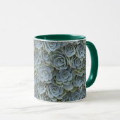 MUG ROSETTES DE PLANTE SUCCULENTE GRIS VERT (Devant droit)