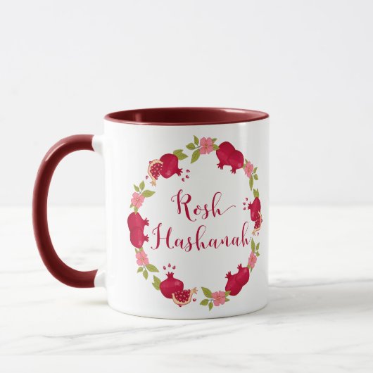 Mug Rosh Hashanah Nouvelle année Fleur de grenade (Gauche)