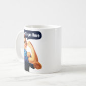 Mug Rosie Le Riveter - Ajoutez Votre Propre Slogan Per (Devant gauche)