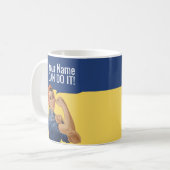 Mug Rosie les bougs de Riveter | Texte personnalisé (Devant gauche)