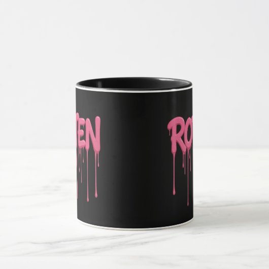 Mug ROTTEN Drip Font Typography (Centre)