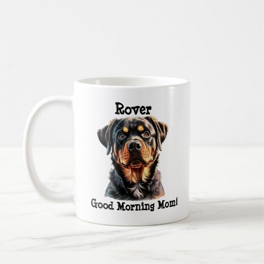 Mug Rottweiler Ajouter le nom du chien, modifier la ph (Gauche)