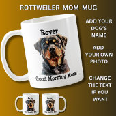 Mug Rottweiler Ajouter le nom du chien, modifier la ph