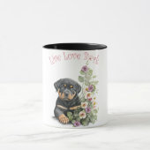 Mug Rottweiler Chien Maman Florale (Centre)