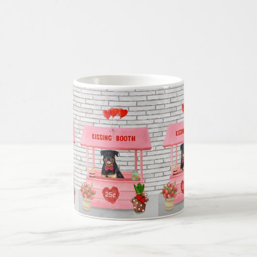 Mug Rottweiler Chien Valentine's Day Kissing Booth (Centre)