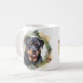 Mug Rottweiler Christmas Wreath Festive Pup (Devant gauche)