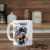 Mug Rottweiler Cute ''Café ! Quelqu'un ? ''