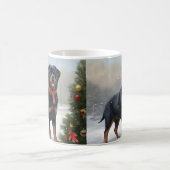 Mug Rottweiler dans la neige à Noël (Centre)