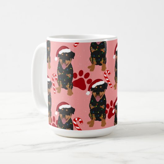 Mug Rottweiler de Noël (Devant gauche)
