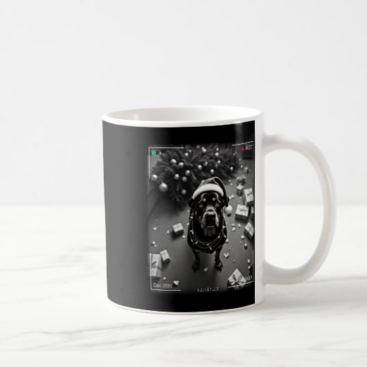 Mug Rottweiler de Noël pris en caméra (Droite)