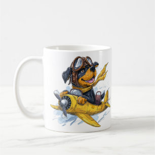 Mug Rottweiler Dog Avion Pilote