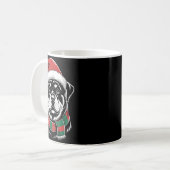 Mug Rottweiler Dog Xmas Santa Hat Scarf Christmas Cost (Devant gauche)