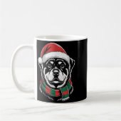 Mug Rottweiler Dog Xmas Santa Hat Scarf Christmas Cost (Gauche)