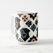 Mug Rottweiler Floral Geometric Pattern (Devant gauche)