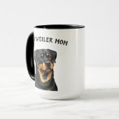 Mug Rottweiler Illustration mignonne Amoureux des chie (Devant gauche)