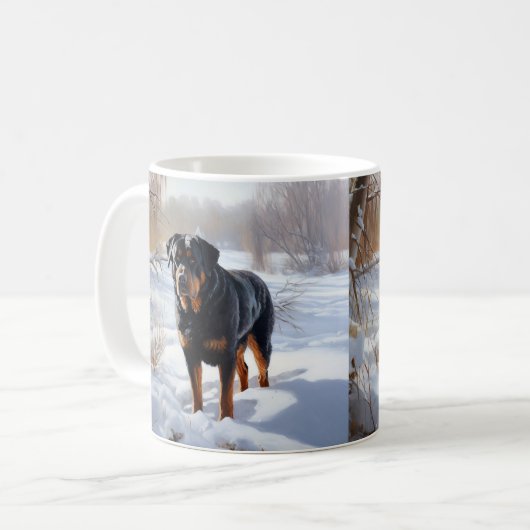 Mug Rottweiler Laisser neiger Noël (Devant gauche)