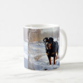 Mug Rottweiler Laissez tomber la neige Noël (Devant droit)