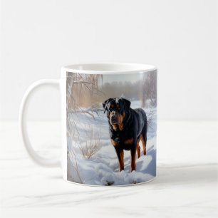 Mug Rottweiler Laissez tomber la neige Noël