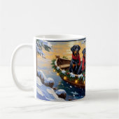 Mug Rottweiler Noël Bateau Vacances (Gauche)