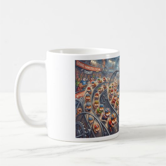 Mug Roue de course de hamsters mignons Graphique de sp (Gauche)