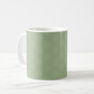 Mug Roue de navire tonale sur vert sauge