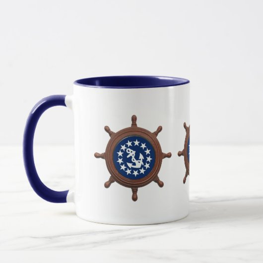 Mug Roue du navire, Ancre du pavillon du yacht et étoi (Gauche)