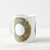 Mug Roue vintage céleste, Zodiaque astrologique (Devant gauche)
