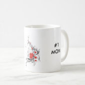Mug rouge, #1MOM, MAMAN #1 (Devant droit)