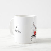 Mug rouge, #1MOM, MAMAN #1 (Devant gauche)