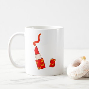 Mug Rouge à lèvres à cœur Design Pop Art