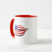 Mug Rouge à lèvres de drapeau des Etats-Unis sur la (Devant gauche)